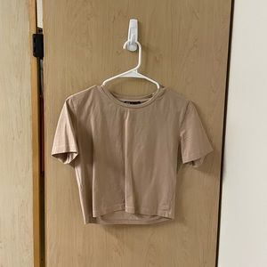 ZARA Tan Cropped Tee